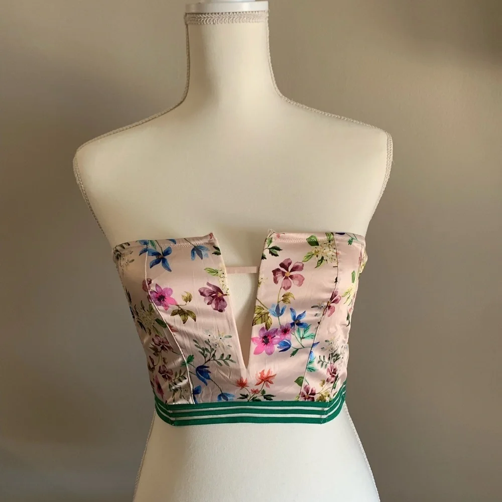 Victoria's Secret Light Pink Floral Corset Top size Medium